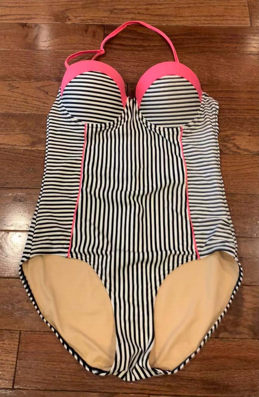 DownEast Basics Striped One Piece Size M – Pinupcore